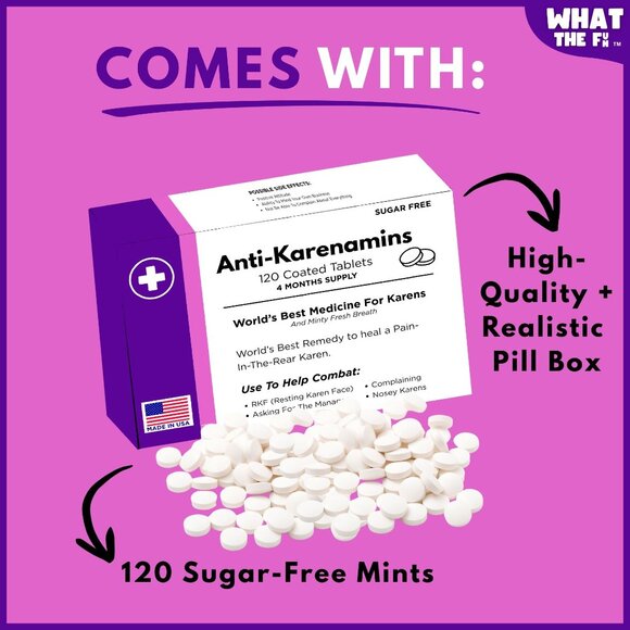 Novelty Prank Medicine Box Anti-Karenamins Funny Prescription Gag Gift Exchange - Picture 2 of 10